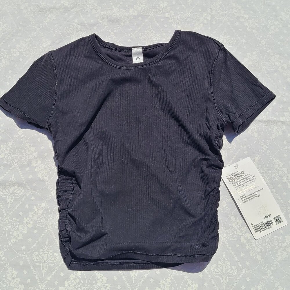 Lululemon All It Takes Ribbed Nulu T-Shirt NWT - Black - Sizes 4 & 6